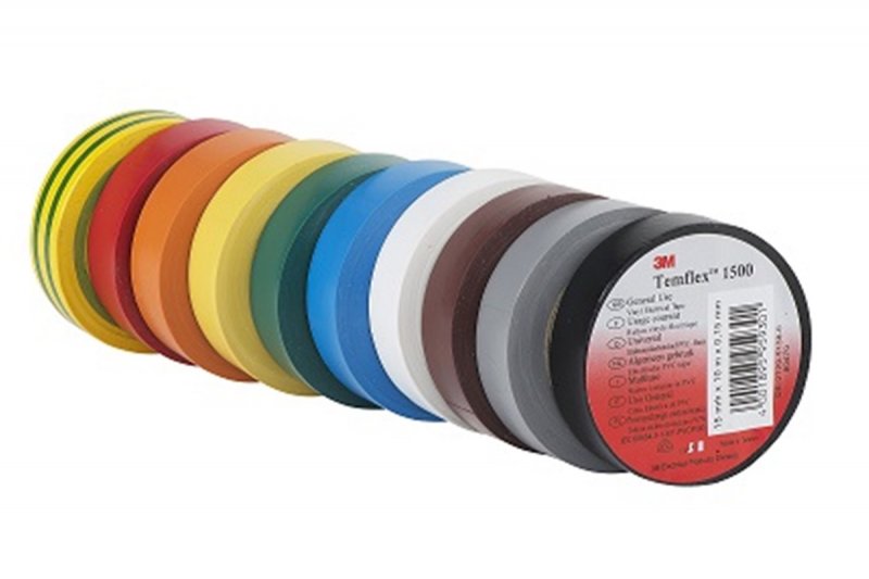 3M Temflex™ 1500 Vinylová elektroizolační páska, zeleno-žlutá | hanak-trade.cz